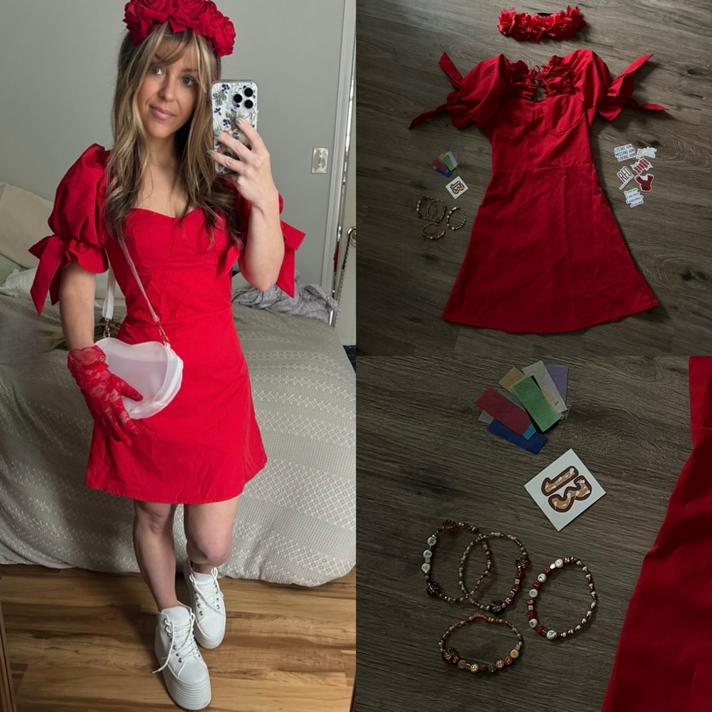 Eras tour outfit RED “I Bet You Think About Me” Taylor swift XS dress